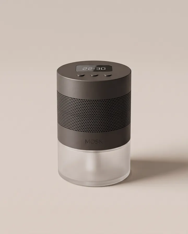 Diffuseur MOSK finition anthracite, vue de trois-quarts.